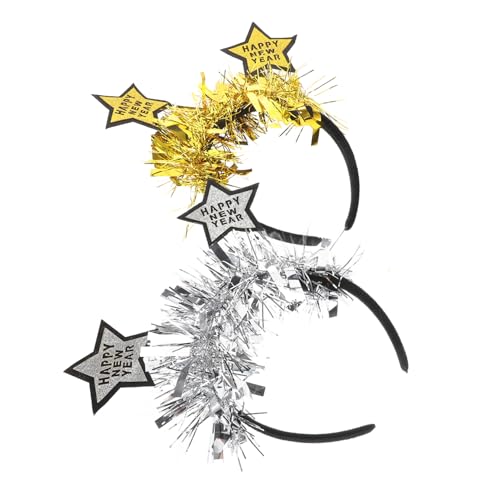 FOYTOKI 2stücke Stirnband Mit Glitzernden Sternen Für Feiertage Lametta-kopfstück Für Partys Neujahr Und Weihnachten Festliches Haarband Für Besondere Anlässe von FOYTOKI