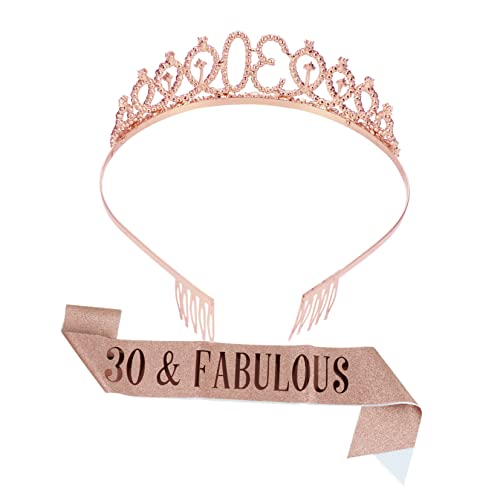FOYTOKI Geburtstagsparty-kronenschärpe in Roséfarbe Bequemer Etikette-gürtel Kronengürtel-set Für Feiern von FOYTOKI