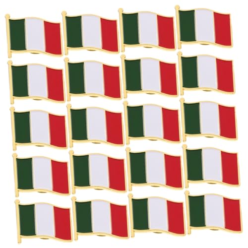 FOYTOKI 20 Stück Teiliges Italienische Flaggen Pins aus Metall Vielseitige Anstecknadeln für Jacken Rucksäcke Hemden Modische Broschen mit Schmetterlingsverschluss Langlebig und von FOYTOKI