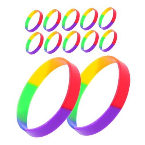FOYTOKI 20Stücke Regenbogen Silikonarmbänder für Pride Farbenfrohe Armbänder zur Unterstützung der Lgbt Community Vielseitiges Partyzubehör für Feiern von FOYTOKI