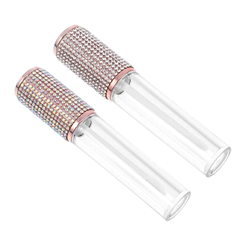 FOYTOKI 2stücke Transparente Lipgloss-flaschen Praktische Lippenbalsam-tubenbehälter Kompaktes Design Für Lippenbalsam-tuben Diamond Patch Lippenstift-tuben Vielseitige Make-up-behälter Fü von FOYTOKI