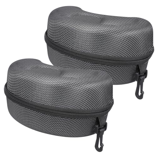 FOYTOKI 2stücke Brillenetui Aus Eva Stoß Und Kratzfest Mit Reißverschluss Als Brillenbox Für Skibrillen Sonnenbrillen Und Fahrradbrillen Tragbar Mit Haken von FOYTOKI