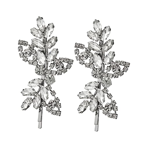 FOYTOKI Elegantes Strass-haarnadel-set – 2 Blatt-haarspangen Für Mädchen Frauen Und Kinder Sicheres Und Modisches Accessoire FOYTOKI Elegantes Strass-haarnadel-set – 2 Blatt-haarspangen Für Mädchen Frauen Und Kinder Sicheres Und Modisches Accessoire von FOYTOKI