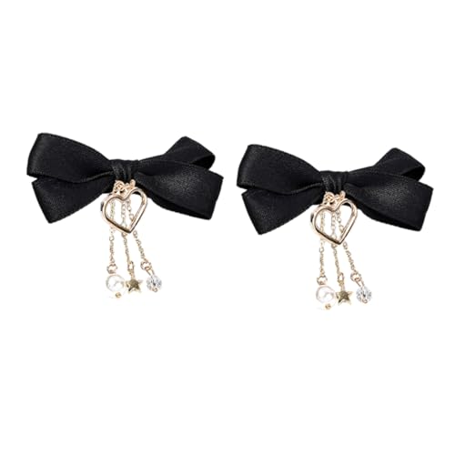 FOYTOKI 2 Stück Haarschleifen Clips Kinderfreundliche Haarspangen mit Quasten für Geburtstag Weihnachten und Partys Süßes Design für Mädchen von FOYTOKI