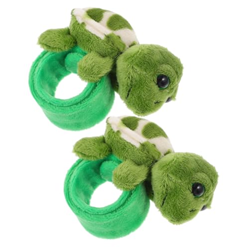 FOYTOKI 2stücke Kuschelige Plüsch-schildkröten Schlagarmbänder Weiche Dekorative Cartoon-armbänder Für Kinderpartys Und Kreative Diy-projekte von FOYTOKI