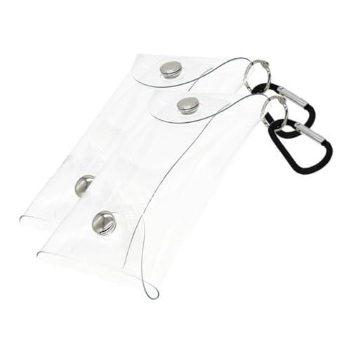 FOYTOKI 2stücke Transparente Schlüsseltasche Mit Wickelverschluss Multifunktionale Aufbewahrungstasche Für Kosmetika Und Schreibwaren Praktische Outdoor-Tasche Aus Wiederverwendbarem von FOYTOKI