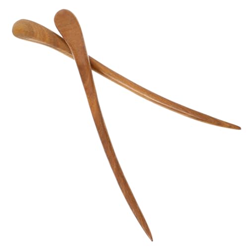 FOYTOKI 2stücke Holz Haarnadel Schlicht Damen Vintage Haarstab Haarstäbchen Retro Dekorative Für Mädchen Muster von FOYTOKI