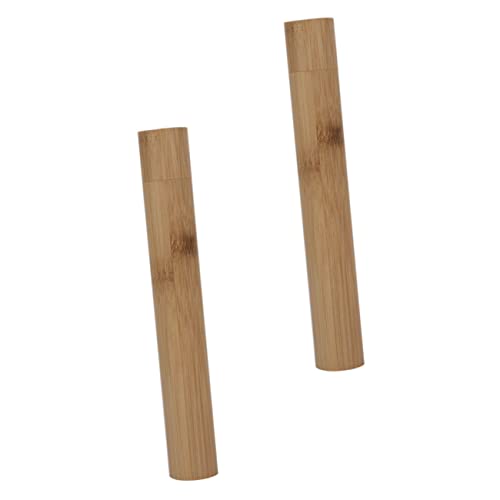 FOYTOKI 2stücke Zahnbürstenhalterung Aus Holzfarbe Zahnbürsten-Organizer Reise-zahnbürstenetui Aufbewahrungsbox Für Zahnbürsten Camping Und Heimgebrauch von FOYTOKI