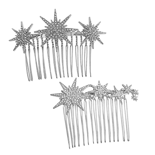 FOYTOKI 2stücke Zwei Schmuck-haarspangen Für Frauen Mit Strass Metallischer Haarkamm Für Hochzeit Und Braut Eleganter Haarschmuck Zum Stecken Für Besondere Anlässe von FOYTOKI
