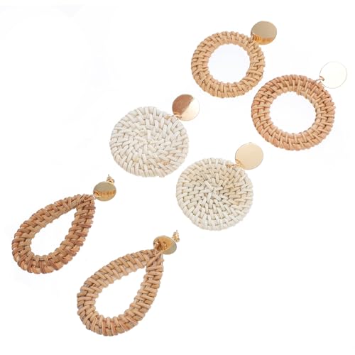 FOYTOKI 3 Paare Handgefertigte Rattan Ohrringe mit Vintage Quasten Leichte Damen Ohrringe zum Tanzen Strand und Alltag Modische Hängende Schmuckstücke für Geburtstags Partygeschenke FOYTOKI 3 Paare Handgefertigte Rattan Ohrringe mit Vintage Quasten Leichte Damen Ohrringe zum Tanzen Strand und Alltag Modische Hängende Schmuckstücke für Geburtstags Partygeschenke von FOYTOKI