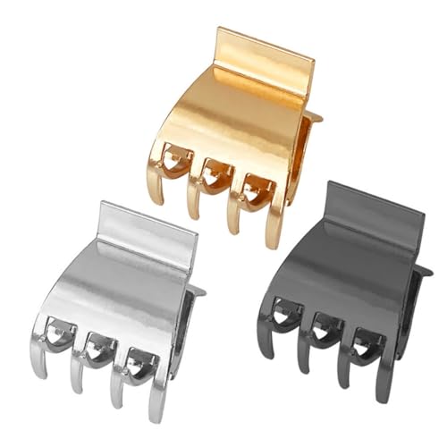 FOYTOKI 3 Stück Kleine Haarklammern für Dünnes Haar Metall Glänzend Gold Silber Gunmetal Haarklammern für Frauen Teens Vielseitige Haarschmuck Accessoires von FOYTOKI