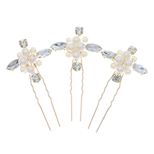 FOYTOKI 3 Stück Strass Blumen Haarspange Hochzeits Haargabel Hochzeits Haarnadel Haarnadel Für Frauen Hochzeit Haar Accessoires Hochzeit Haarschmuck Strass Haarnadel Blumen von FOYTOKI