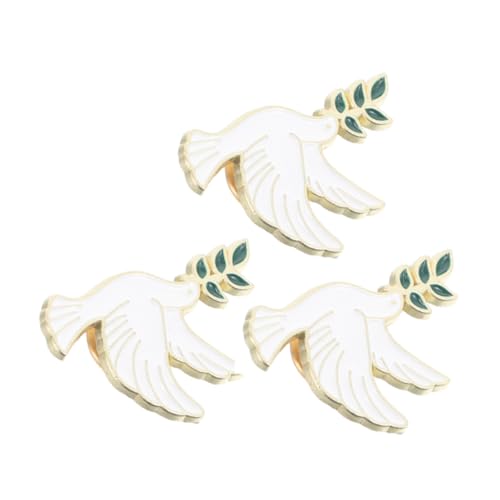 FOYTOKI 3 Stück Tauben Broschen mit Olivenzweig Filigrane Vogel Anstecker als Friedenssymbol Vielseitige Metall Pins für Kleidung Rucksäcke und Accessoires Stilvolle Kompakte von FOYTOKI