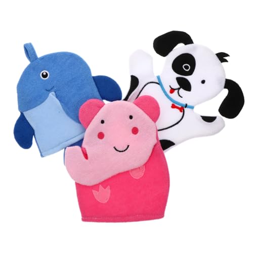 FOYTOKI 3 Stück Teiliges Badehandschuh Cartoon Form Weicher Schwamm Waschhandschuh für Sanfter Duschhandschuh Hautfreundlich und Langlebig für Junge Mädchen und Kleinkinder von FOYTOKI