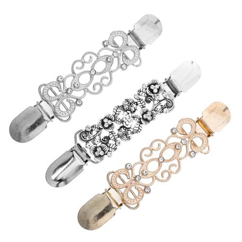 FOYTOKI 3 Stück Teiliges Cardigan Clips für Damen Modische Kleider Schalhalter Verstellbare Pullover klammern mit Glatter Langlebiger Elektroplattierung Vielseitiges Accessoire für von FOYTOKI