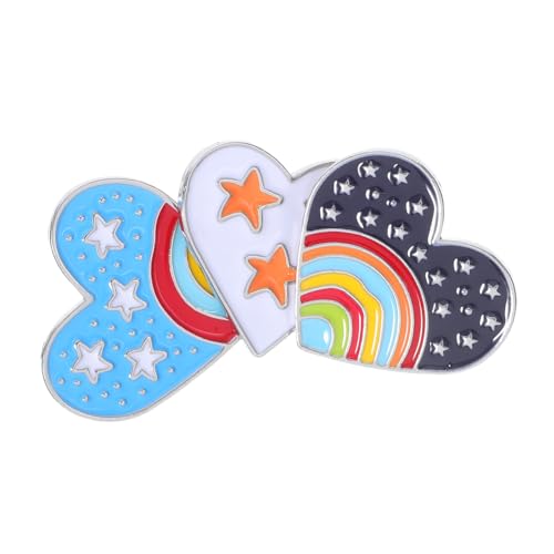 FOYTOKI 3 Stück Teiliges Emaille Herz Brosche Farbenfrohe Regenbogen Anstecker für Kleidung Rucksack Hut und Schals Dekorative Accessoires Langlebigem Legierungsmaterial von FOYTOKI