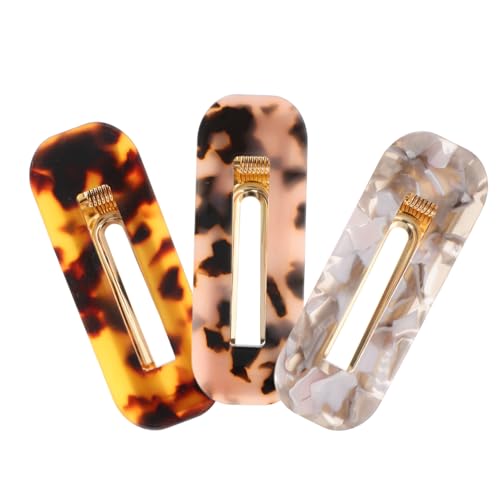 FOYTOKI 3 Stück Teiliges Haarklammer Kreativen Designs Haarspangen für Mädchen Stilvolle Haarschmuck Accessoires mit Leoparden und Marmor Muster für von FOYTOKI