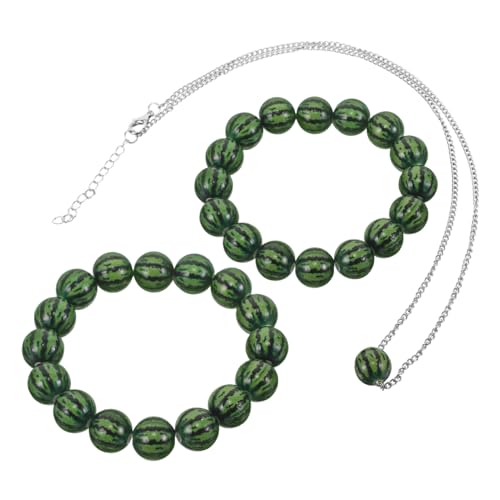 FOYTOKI 3 Stück Teiliges Wassermelonen Armband aus Handgefertigten Perlen mit Verstellbarem Design Sommerliches Retro Schmuckstück für Damen und Herren Geeignet für Geburtstagspartys und von FOYTOKI