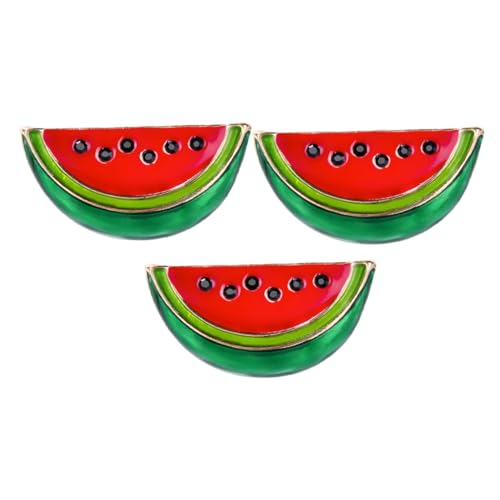 FOYTOKI 3 Stück Teiliges Wassermelonen-broschen aus Legierung Niedliche Cartoon-anstecknadeln Stabile Pullover Schal-clips Modische Damen-lapel-badges für Kleidung und Taschen von FOYTOKI