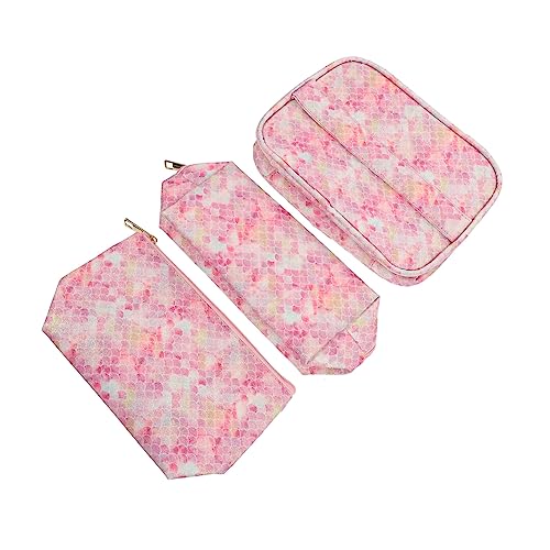 FOYTOKI 3stücke Teiliges Pu Kosmetiktaschen Wasserfeste Make-up Organizer Für Damen Praktische Reise-waschtasche Mit Platz Für Kosmetik Und Toilettenartikel Einzigartiges Design Bunten von FOYTOKI