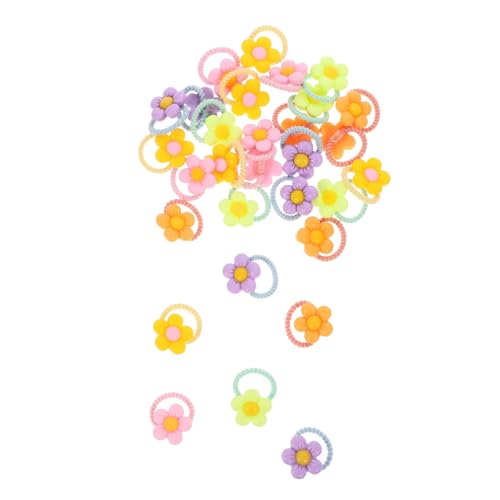 FOYTOKI 30stücke Mini Haargummis Für Mädchen Elastische Haarbänder Mit Blumenmotiv Für Zöpfe Haarschmuck Für Kleinkinder Süße Haaraccessoires Für von FOYTOKI