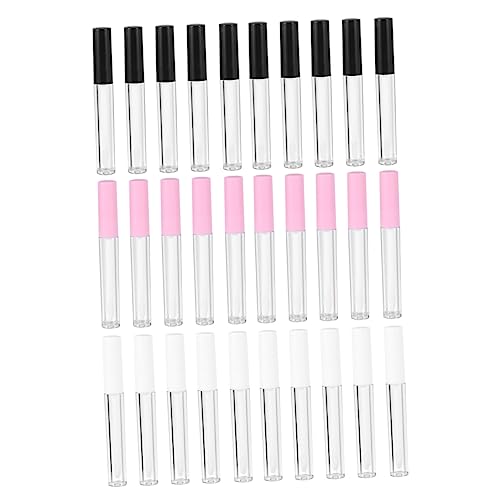 FOYTOKI 30stücke Runde Nachfüllbare Lippenglanzflaschen Lip Gloss Röhrchen Transparent Mit Verschiedenen Deckeln Für Lippenpflege Und Kreative Kosmetikprojekte von FOYTOKI