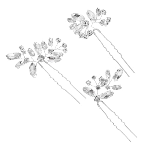 FOYTOKI 3Stücke Teiliges Braut Haarschmuck mit Kristallen Haarspangen für Hochzeiten und Besondere Anlässe Glitzernde Blumenspangen für Damen von FOYTOKI