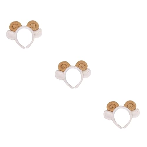 FOYTOKI 3st Schafohren Haarreifen Tierohrhut Stirnband Haarschmuck Sportliche Stirnbänder Entzückende Kopfbedeckung Kinderkostüme Plüsch Tierkopfbedeckung Party-kopfschmuck Yellow von FOYTOKI