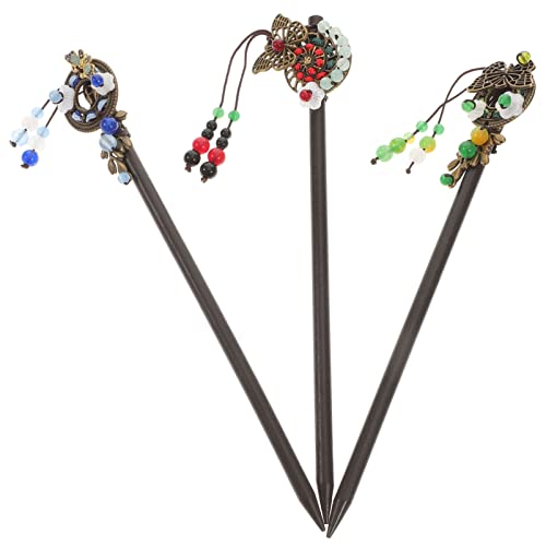 FOYTOKI 3stücke Chinesische Haarnadeln Im Retro Stil Ethno Design Haarnadeln Kreative Haar Accessoires Für Frauen Traditionelle Kopfschmuck Zarte Haarspangen Zufälliger Stil von FOYTOKI