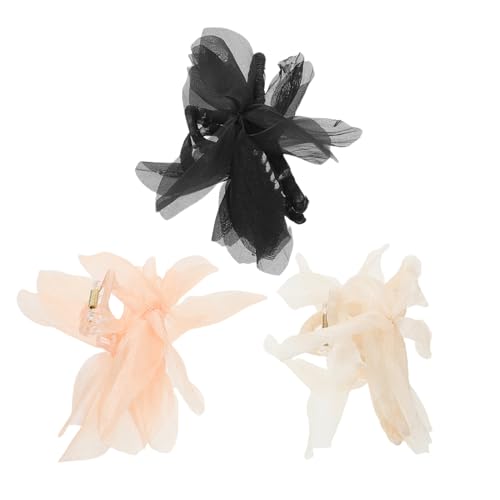 FOYTOKI 3stücke Haarklammer Mit Schleife Aus Netz Für Damen Klammern Für Langes Haar Atmungsaktiv Und Komfortabel Für Täglichen Gebrauch von FOYTOKI