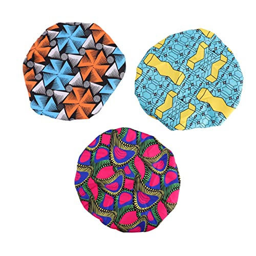 FOYTOKI 3stücke Satin Schlafkappe Für Junge Mädchen Verstellbare Bademütze Mit Gummizug Haar-accessoire Für Zuhause Und Reisen Atmungsaktiv Und Bequem von FOYTOKI