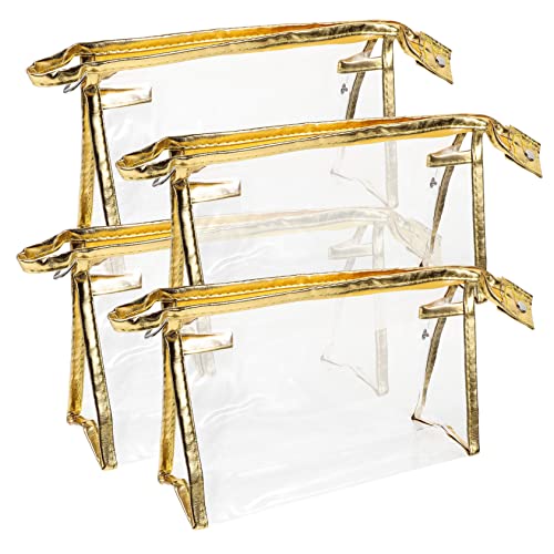 FOYTOKI 4 Stck Transparente Kosmetiktasche Wasserdichter Make Up Beutel mit Reißverschluss für Reisen und Toilettenartikel Tragbar für Damen von FOYTOKI