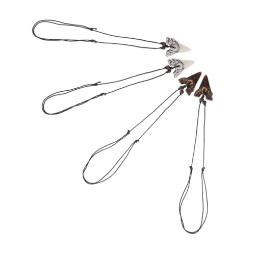 FOYTOKI 4 Stück Stylische Surferkette Teiliges mit Robusten Farbbeständigen Zahn Anhängern für Herren und Jugendliche Trendiger Beach Look Halskette für und Ozeanliebhaber von FOYTOKI