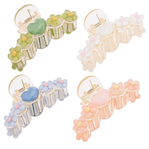 FOYTOKI 4 Stück Teiliges Herz Haarklammern Zarte Haarklammern mit Zahnkante für Mädchen Bequeme Haarspangen zum Fixieren bei Alltag Make up Duschen und Reisen Vielseitig Kombinierbar von FOYTOKI