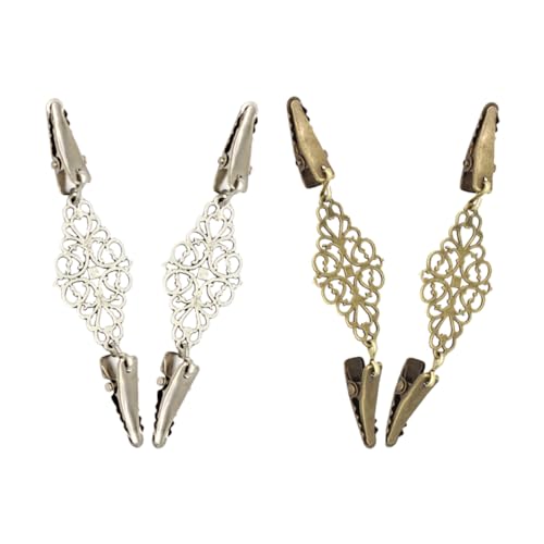 FOYTOKI 4 Stück Vintage Brosche Clips Teiliges Retro Cardigan Clip Elektropoliertem für Damen für Pullover Schals und Strickjacken Praktische und Stilvolle Kleidungsklammer FOYTOKI 4 Stück Vintage Brosche Clips Teiliges Retro Cardigan Clip Elektropoliertem für Damen für Pullover Schals und Strickjacken Praktische und Stilvolle Kleidungsklammer von FOYTOKI