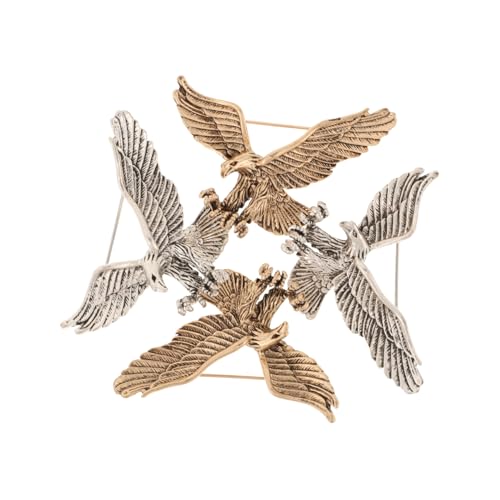 FOYTOKI 4 Stück Vintage Eagle Anstecknadel Robuste Brosche für Anzüge Antik Silber und Antik Gold Stilvolles Accessoire für Männer und Frauen als für Besondere Anlässe von FOYTOKI