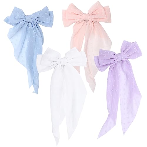 FOYTOKI 4stücke Große Haarschleifen Clip Haarband Für Damen Haarbandschleife Federclip Haarspange Aus Band Accessoires Für Teenager Haarbänder Für Frauen Halloween-haarschleifen von FOYTOKI