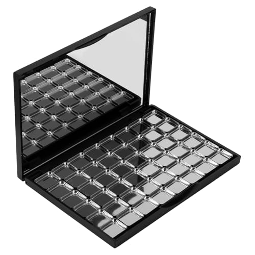 FOYTOKI 48 Stück Leere Magnetische Make Up Palette mit Metallpfannen Wiederbefüllbare Kosmetikbox mit Spiegel Robustes Aufbewahrungstablett für Lidschatten und Sicherer Magnetischer Halter von FOYTOKI