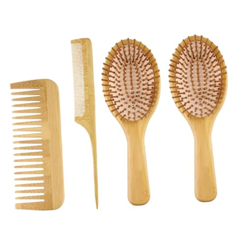 FOYTOKI 4Stücke Bambus Haarkämme Teilig Kopfhautmassage für Männer und Tragbar mit Zähnen und Luftkissen für Komfortable Anwendung für Nasses und Trockenes FOYTOKI 4Stücke Bambus Haarkämme Teilig Kopfhautmassage für Männer und Tragbar mit Zähnen und Luftkissen für Komfortable Anwendung für Nasses und Trockenes von FOYTOKI
