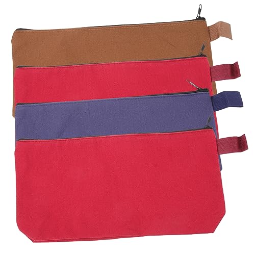 FOYTOKI 4Stücke Teiliges Federmäppchen Großes Fassungsvermögen Zartrot für Kosmetik und Schreibwaren Langlebig und Vielseitig Einsetzbar von FOYTOKI