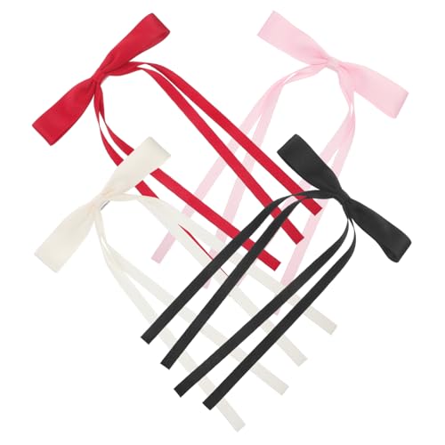 FOYTOKI 4stücke Haarspange Mit Schleife Haarschleifenspangen Für Damen Haarbänder in Leuchtenden Farben Langlebige Haarzubehör Für Verschiedene Anlässe Und Styling-optionen von FOYTOKI