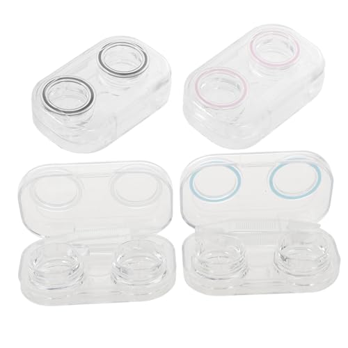 FOYTOKI 4stücke Kontaktlinsenbehälter Kleine Durchsichtige Box Kosmetiklinsen-Organizer Auslaufsicherer Linsenetui-Halter Für Zuhause Und Reisen von FOYTOKI