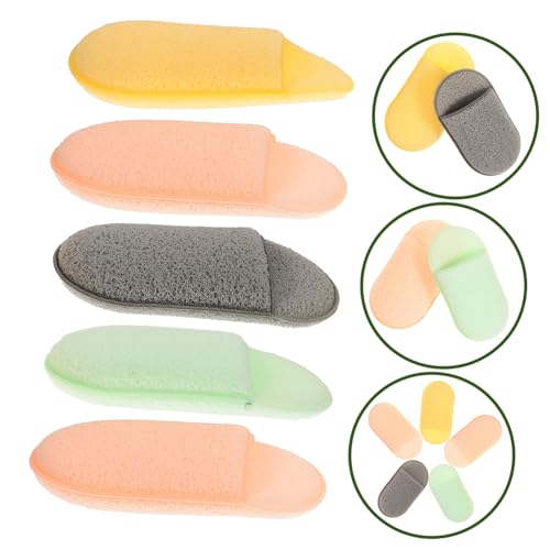 FOYTOKI 5 Stück Gesichtsschwämme zum Reinigen und Peelen Wiederverwendbare Ergonomische Make up Entferner Pads in Farben Sanfte Reinigung und Entfernung von Make up Leicht und Tragbar für von FOYTOKI