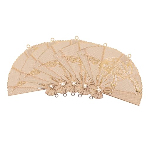 FOYTOKI 5 Stück Schmuckanhänger Fächerform Kupfer Charms Diy Basteln Ohrringe Armband Halskette Zubehör Vintage Look für Hochzeit Polterabend von FOYTOKI