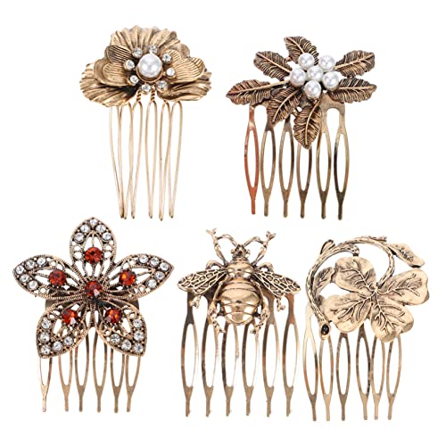 FOYTOKI 5 Stücke Retro Diamant Haar Kamm Legierung Haar Kamm Clips Stilvolle Haar Stück Pin Für Frauen Party FOYTOKI 5 Stücke Retro Diamant Haar Kamm Legierung Haar Kamm Clips Stilvolle Haar Stück Pin Für Frauen Party von FOYTOKI