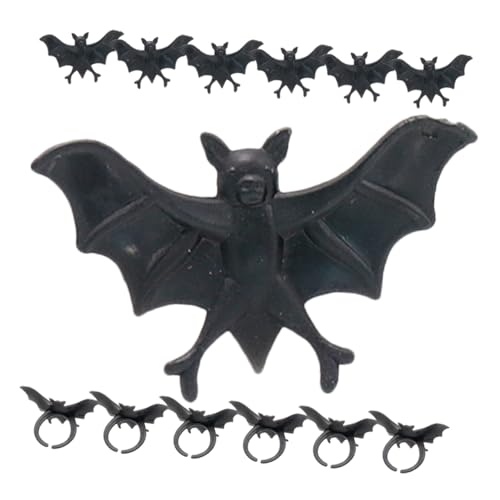FOYTOKI 50Stücke Halloween Fledermaus Ringe Dekorationsringe für Vampirfledermaus Dekoration für Halloween Partys und Streiche Freunden von FOYTOKI