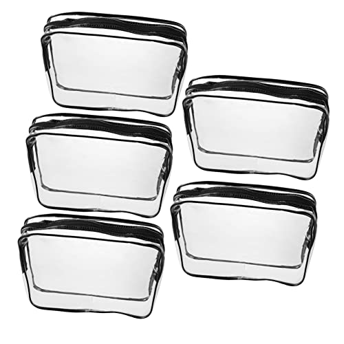 FOYTOKI 5stücke Transparente Kosmetiktasche Aufbewahrungstasche Organizer-Tasche Kulturbeutel Schminktasche Reisen Tragen Platz Kosmetika Reißverschluss von FOYTOKI