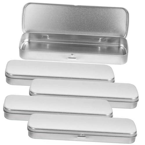 FOYTOKI 5Stücke Metall Federmäppchen aus Weißblech Mattes Rechteckiges Stiftetui für Schule und Studium Langlebiger Bleistiftbehälter Platz für Stifte Radiergummi und Schreibwaren von FOYTOKI