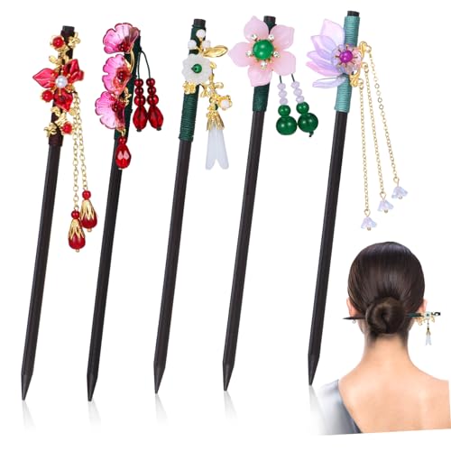 FOYTOKI 5stücke Chinesische Traditionelle Haarstäbe Blumen Haarstäbe Haar Zubehör Für Frauen Für Dutts Und Hochsteckfrisuren von FOYTOKI