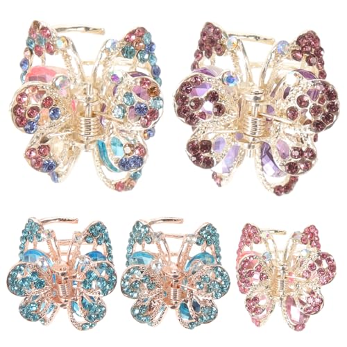 FOYTOKI 5stücke Mini-haarklammer Mit Strasssteinen Junge Mädchen Haarspange Aus Metalllegierung Haarschmuck Für Mädchen Und Junge Strass-haarklammer Haarspange von FOYTOKI